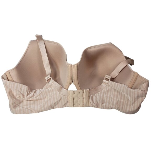 Parfait Full Coverage TShirt Bra Tan 44DD Underwire Light Pad Adj Striped Aline - Picture 5 of 10